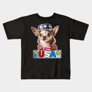 Patriotic Chihuahua II Kids T-Shirt